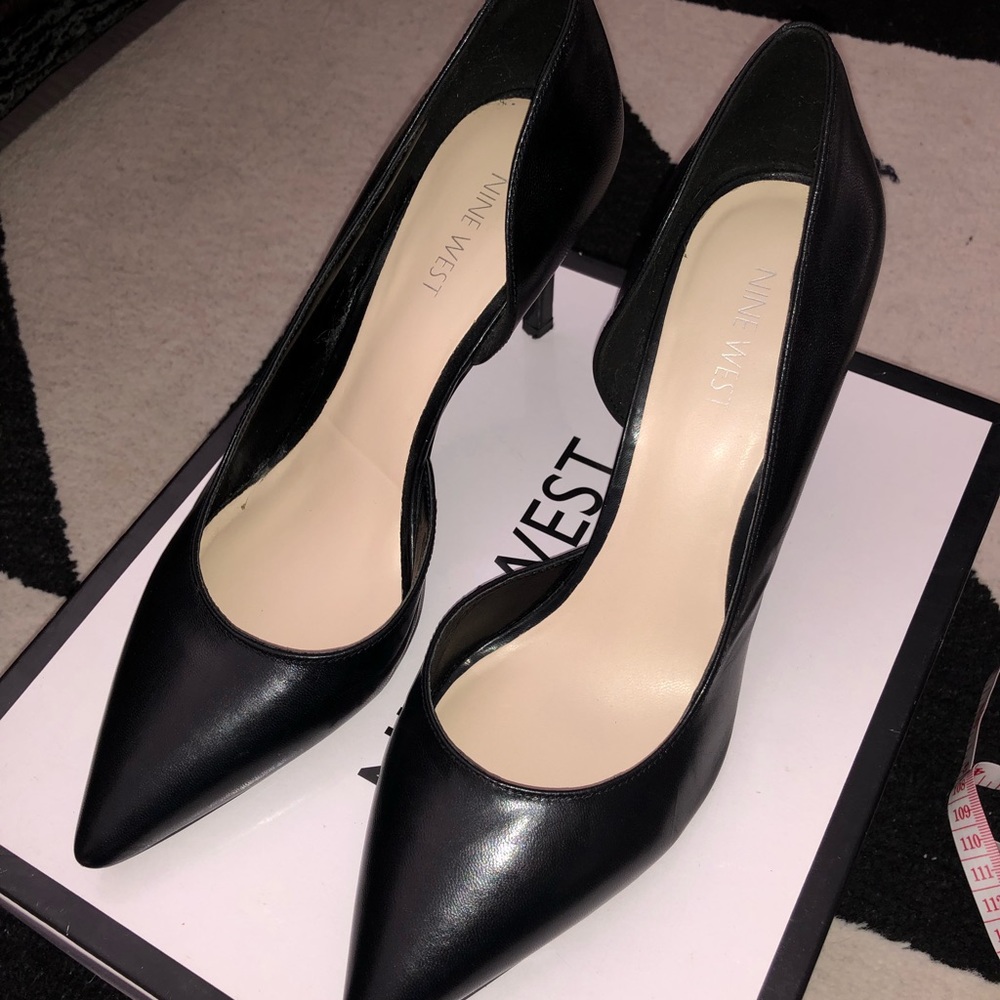 Nine West Black Leather Heels
